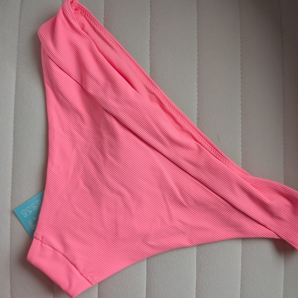 Pink Ribbed Bikini Bottom - Picture 2 of 2